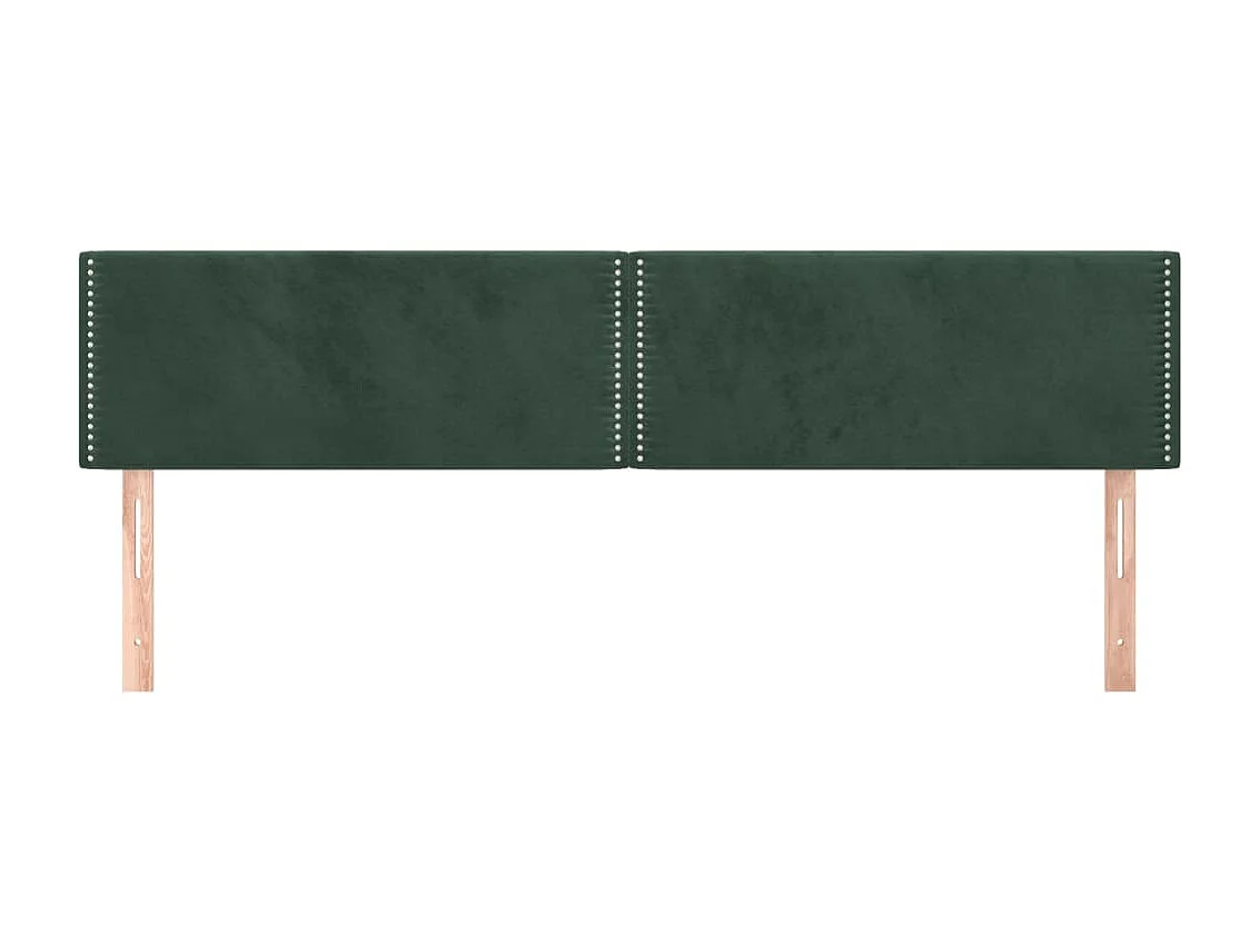 2 Pz Testiera Verde scuro 90x5x78/88 cm in Velluto CFW640184