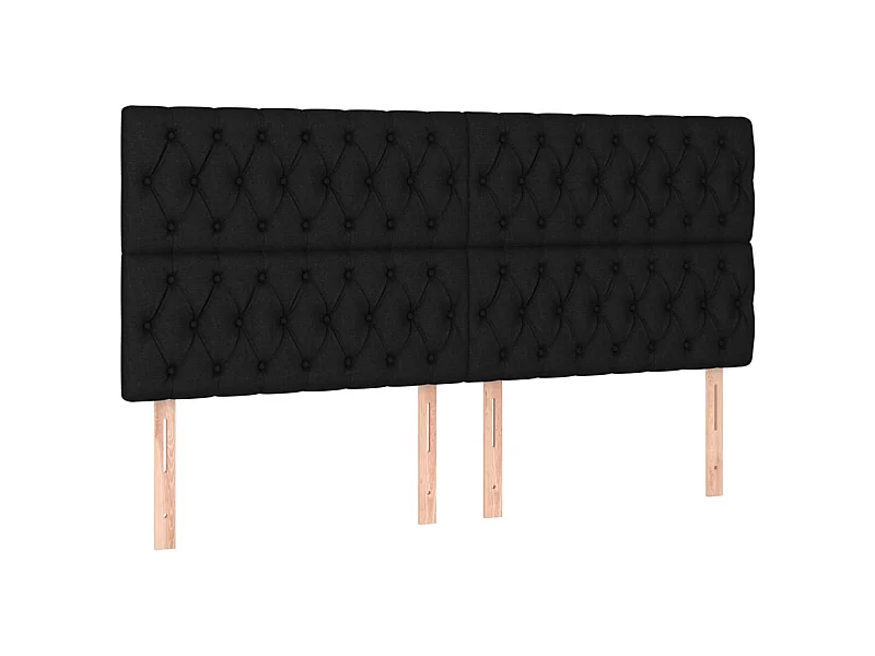 Hoofdborden 4 st 100x7x78/88 cm stof zwart NL523133