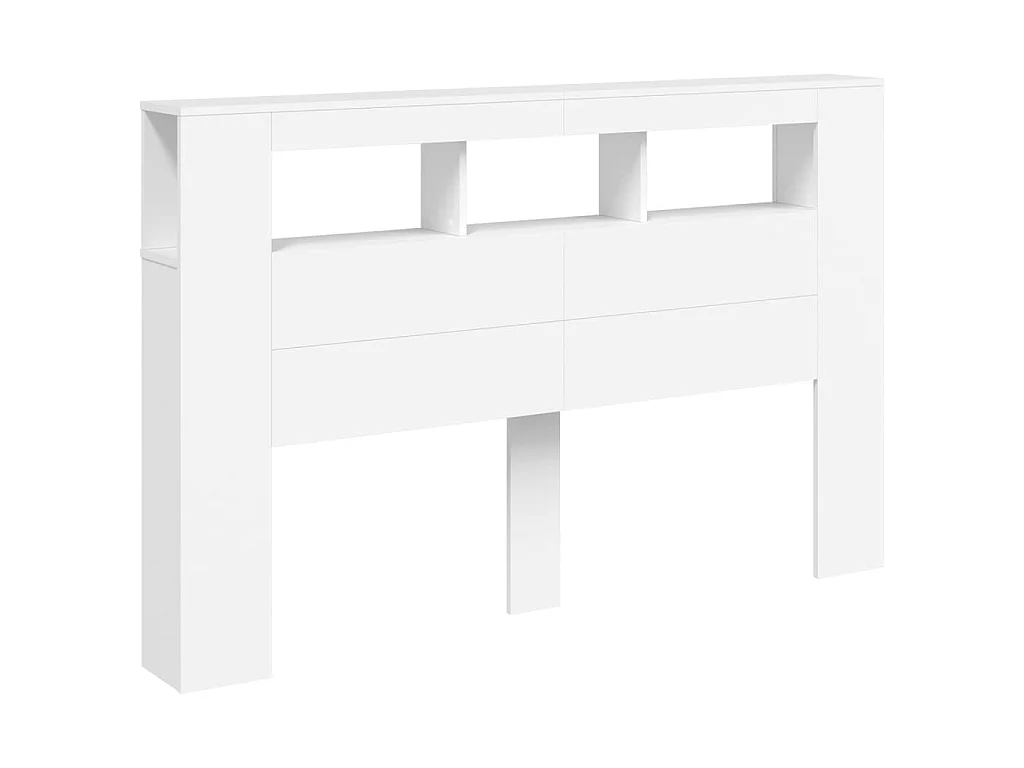 Testiera | Testata del letto LED Bianca 160x18,5x103,5 cm Legno Multistrato