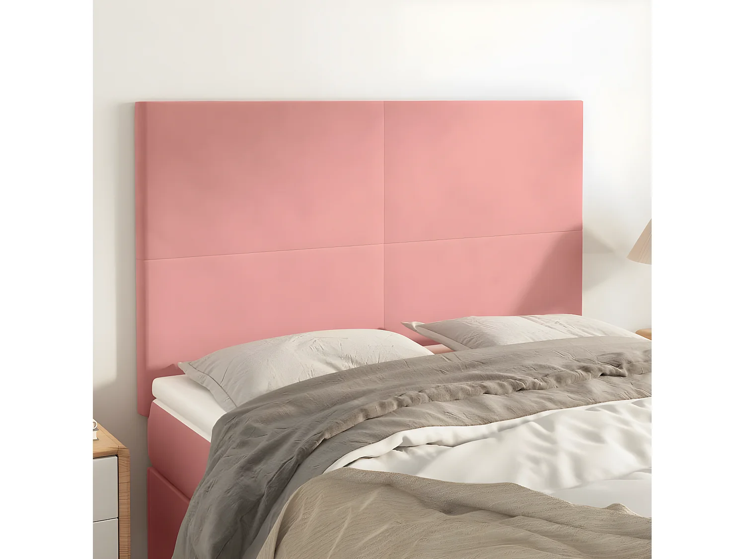 4 Pz Testiere Rosa 72x5x78/88 cm in Velluto CFW705294