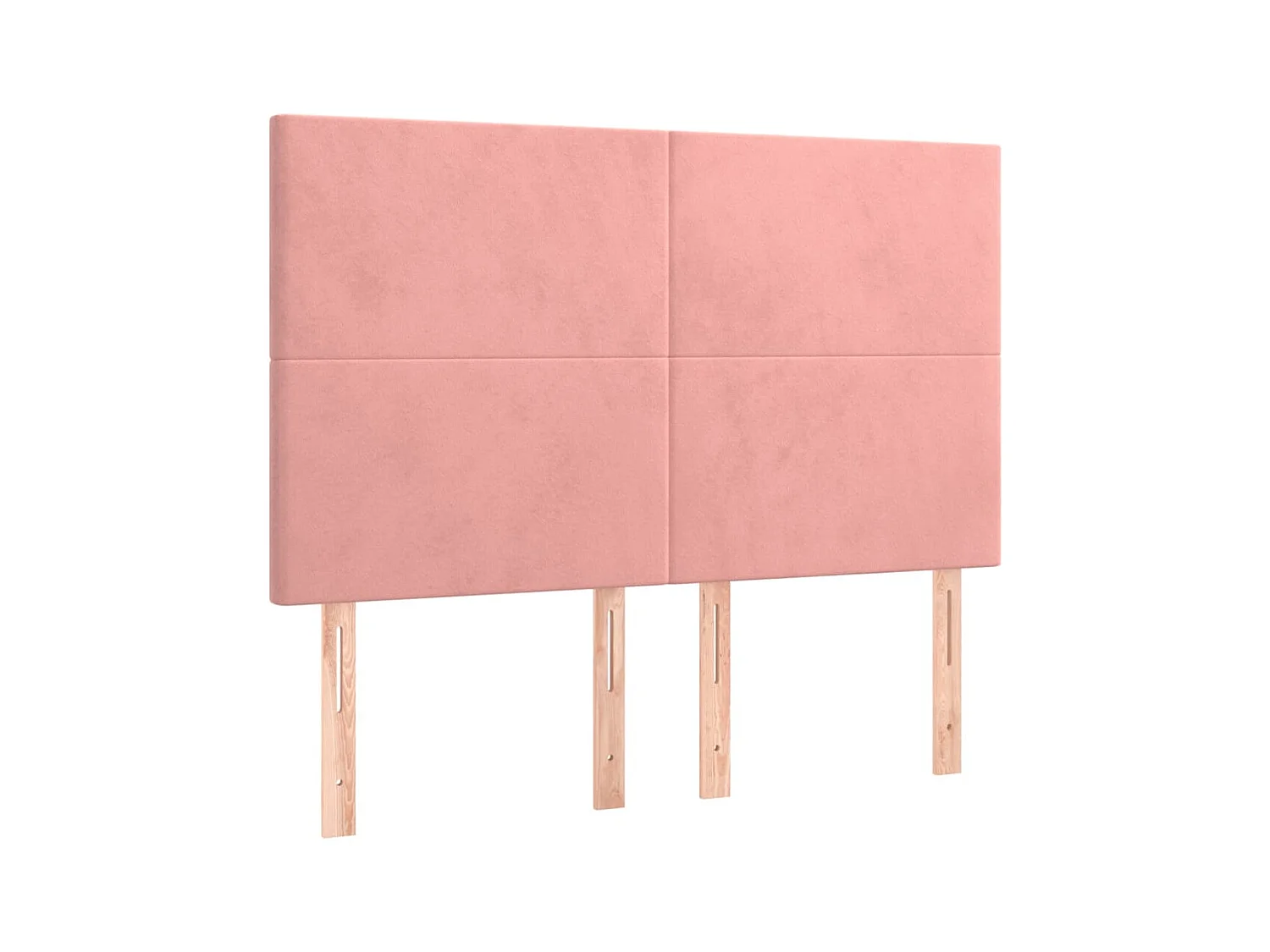 4 pcs Têtes de lit Rose 72x5x78/88 cm Velours POI41487 BonneVie Meuble