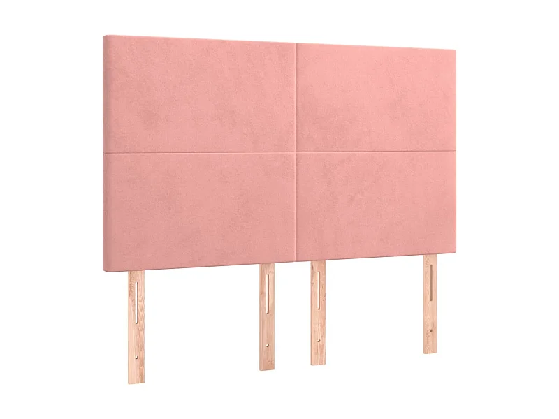 4 pcs Têtes de lit Rose 72x5x78/88 cm Velours POI41487 BonneVie Meuble