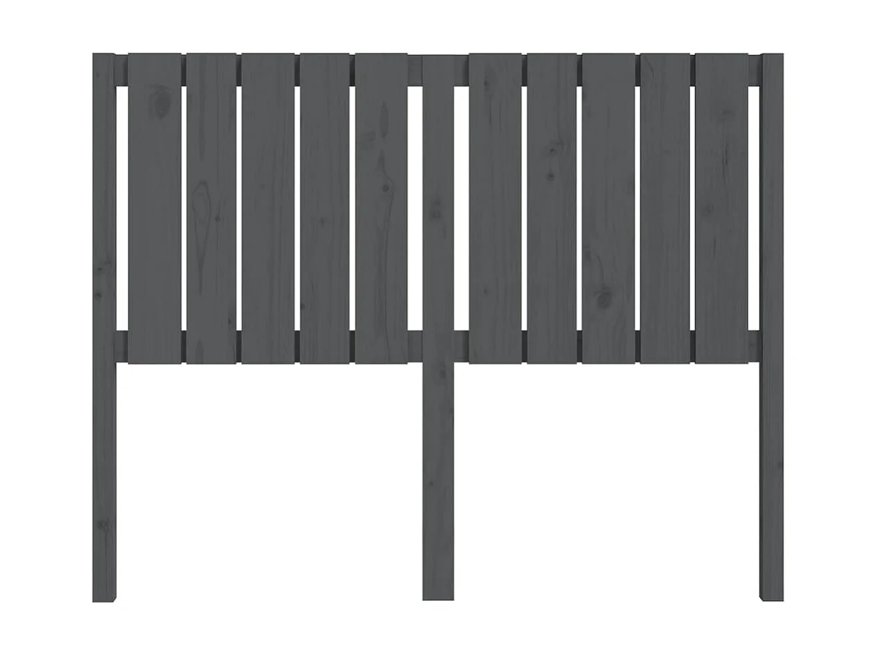 Cabecero de cama madera maciza de pino gris 125,5x4x100 cm ES63335