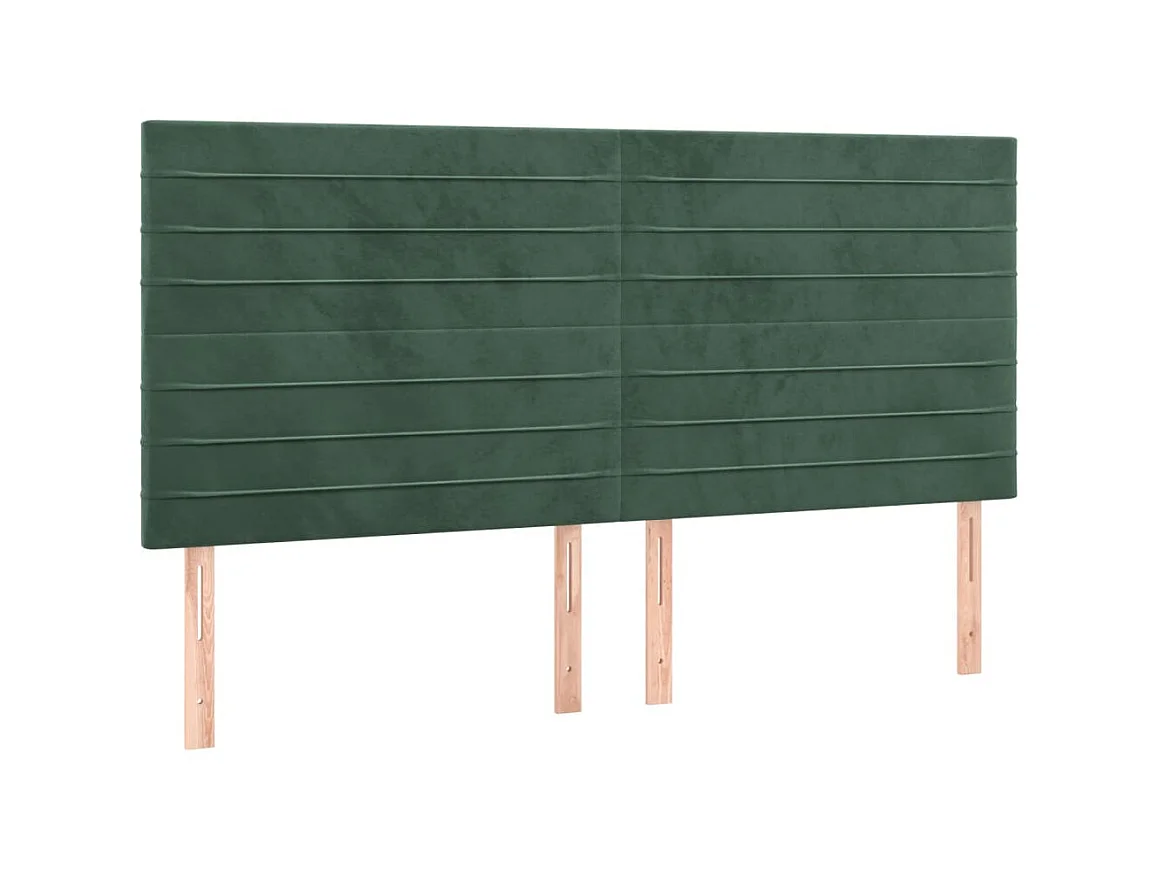 Têtes de lit 4 pcs Vert foncé 80x5x78/88 cm Velours POI67154 BonneVie Meuble