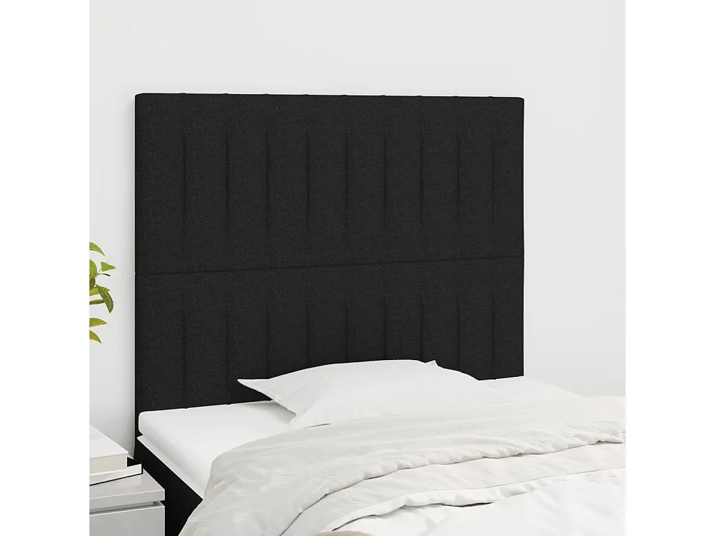 Cabeceira de cama 2 pcs tecido 90x5x78/88 cm preto PT774407