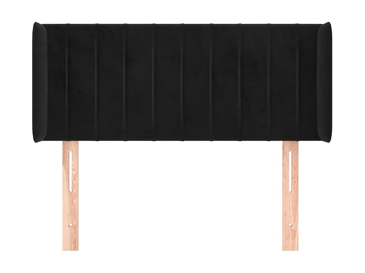 Tête de lit avec oreilles Noir 93x16x78/88 cm Velours POI78730 BonneVie Meuble