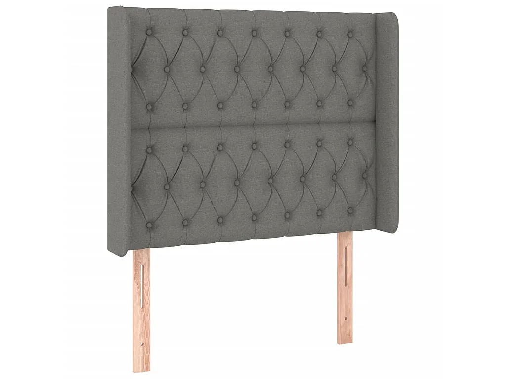 Tête de lit à LED Gris foncé 103x16x118/128 cm Tissu POI72223 BonneVie Meuble