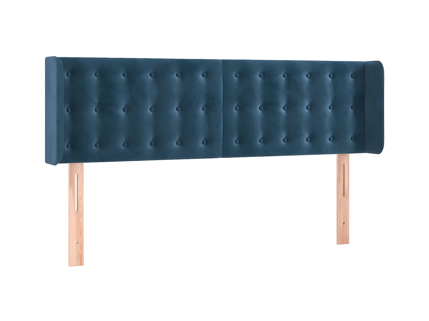 Testiera | Testata del letto ad Orecchio Blu Scuro 147x16x78/88 cm in Velluto