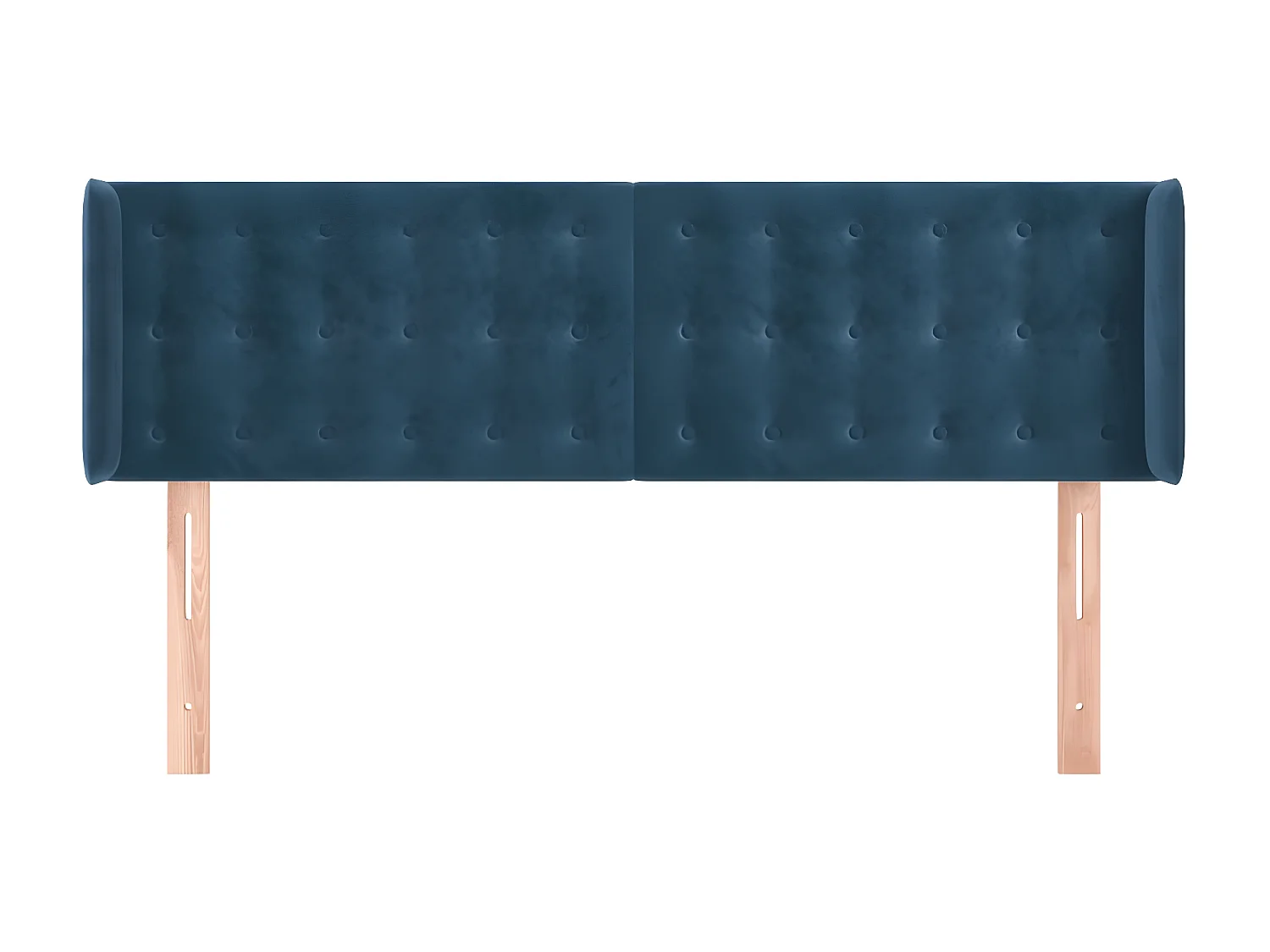 Tête de lit avec oreilles Bleu foncé 147x16x78/88 cm Velours POI22565 BonneVie Meuble