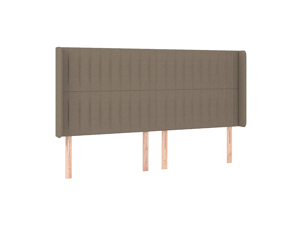 Tête de lit avec oreilles Taupe 183x16x118/128 cm Tissu POI88193 BonneVie Meuble
