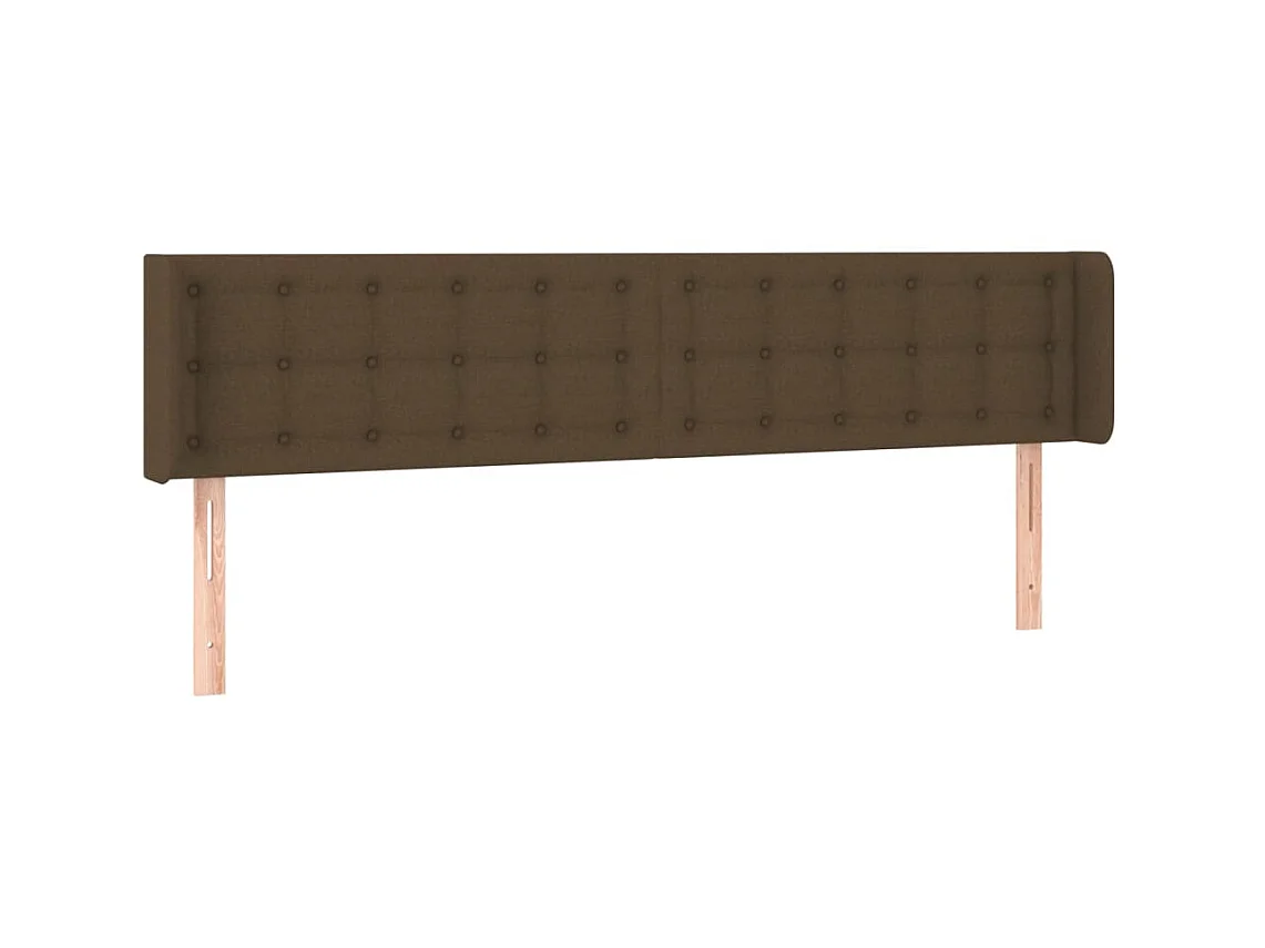 Tête de lit avec oreilles Marron Foncé 163x16x78/88 cm Tissu POI76482 BonneVie Meuble