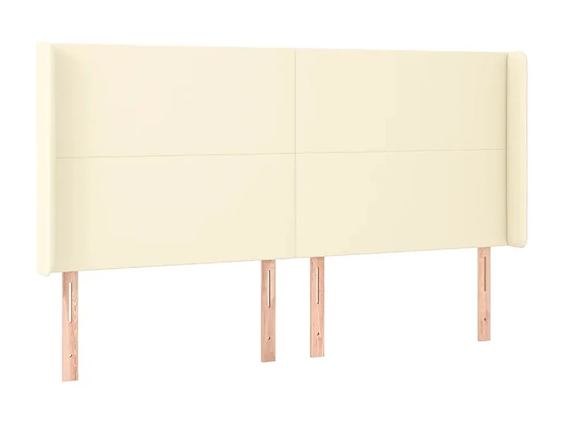 Tête de lit avec oreilles Crème 163x16x118/128 cm Similicuir POI85788 BonneVie Meuble