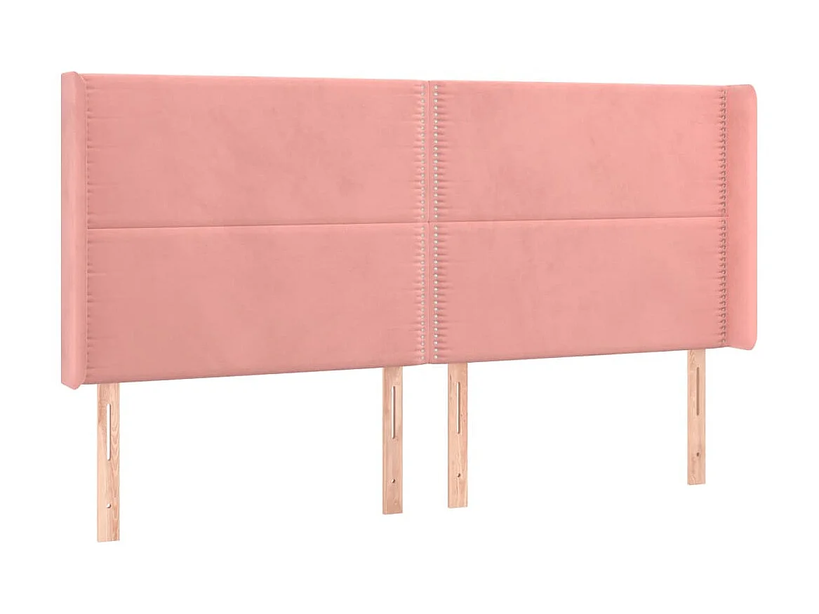 Tête de lit à LED Rose 183x16x118/128 cm Velours POI10759 BonneVie Meuble