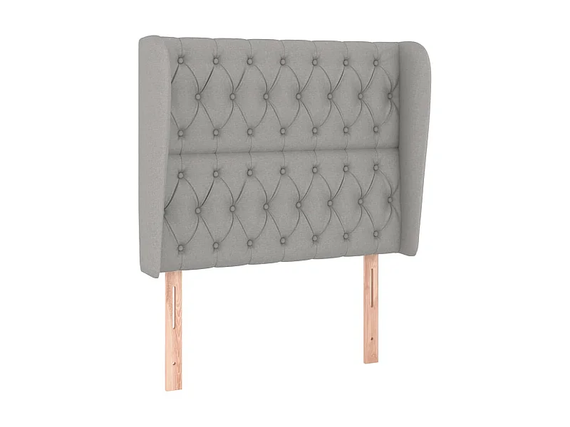 Tête de lit avec oreilles Gris clair 93x23x118/128 cm Tissu POI46239 BonneVie Meuble