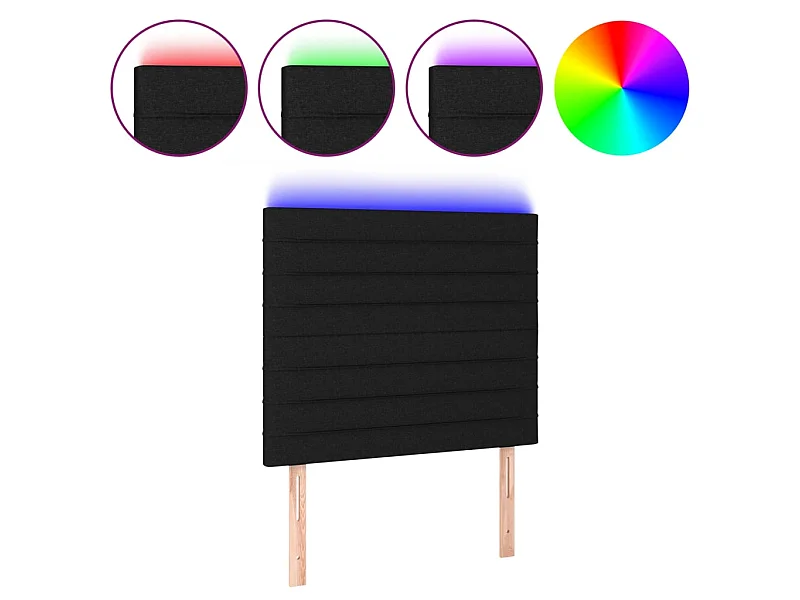 Hoofdbord LED 80x5x118/128 cm stof zwart NL702353