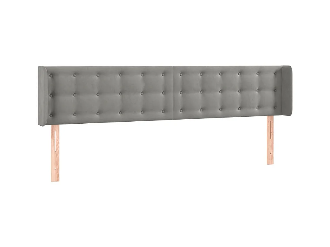 Cabecero de terciopelo gris claro 203x16x78/88 cm ES23330