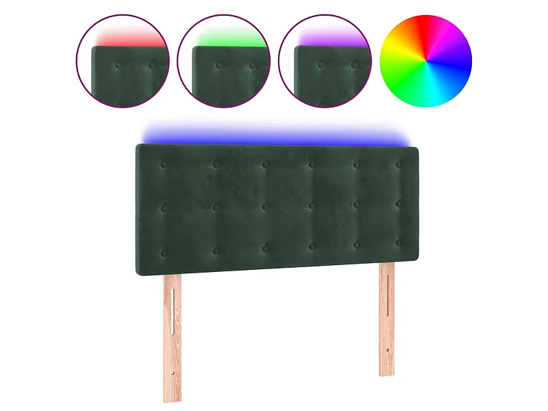 Testiera | Testata del letto a LED Verde Scuro 80x5x78/88 cm in Velluto