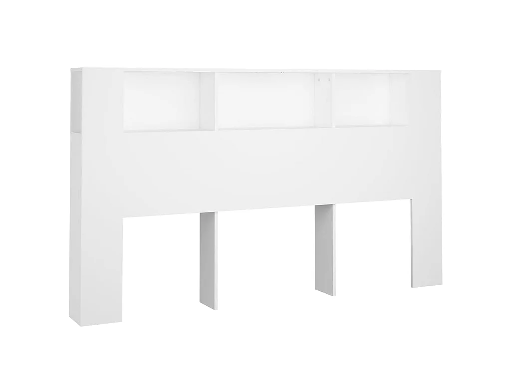 Armoire de tête de lit Blanc 180x18,5x104,5 cm POI46680 BonneVie Meuble