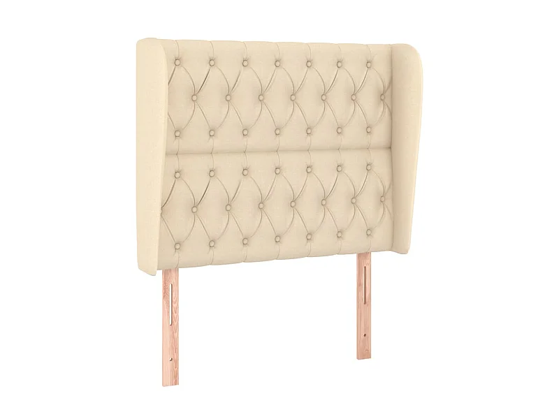 Kopfteil,Bettkopfteil mit Ohren Creme 93x23x118/128 cm Stoff -gkd830293