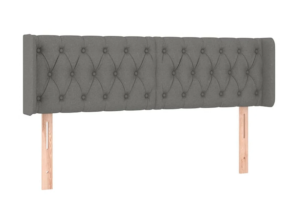 Tête de lit à LED Gris foncé 163x16x78/88 cm Tissu POI15708 BonneVie Meuble