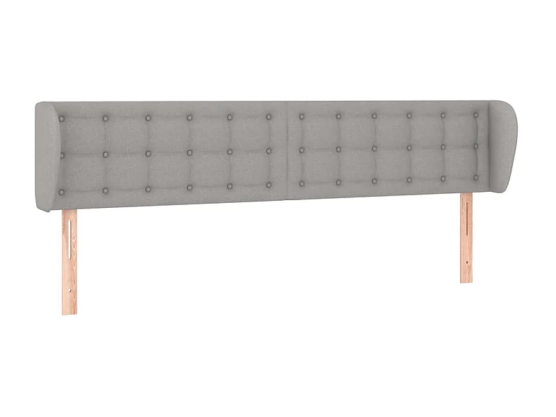 Tête de lit avec oreilles Gris clair 163x23x78/88 cm Tissu POI13437 BonneVie Meuble