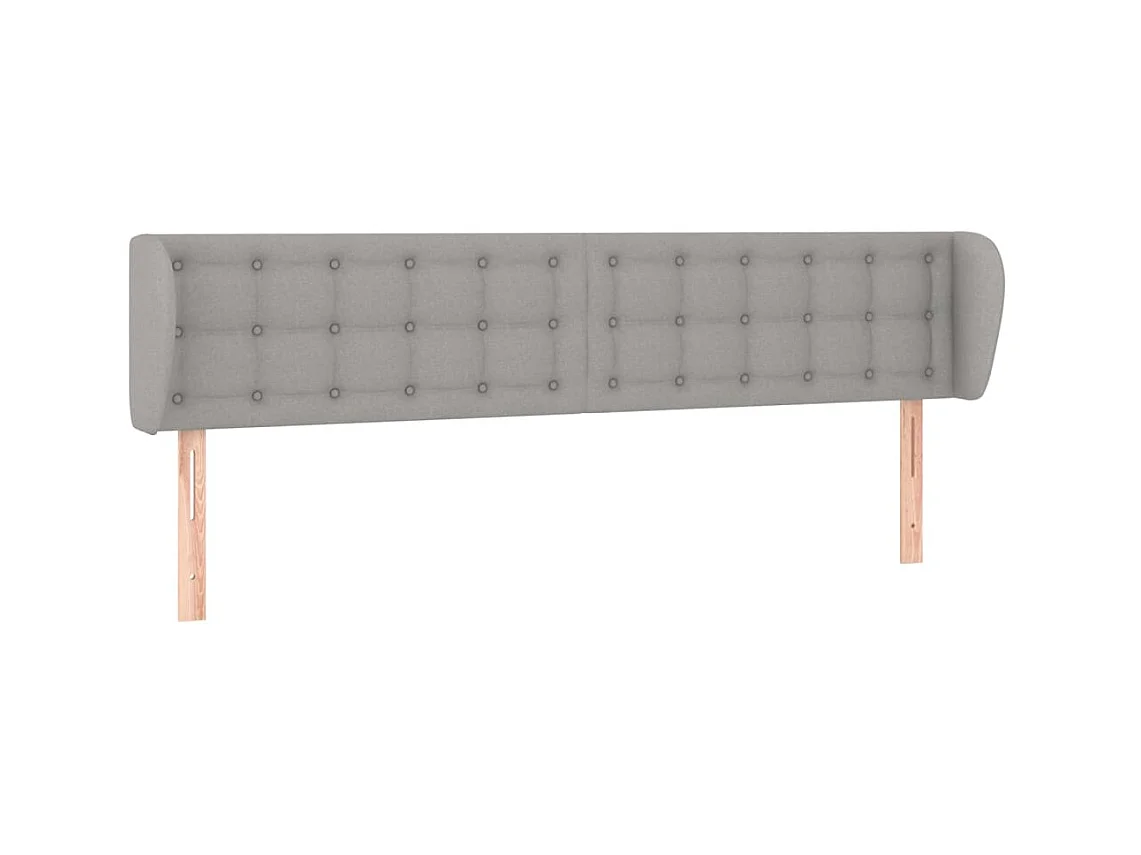 Tête de lit avec oreilles Gris clair 163x23x78/88 cm Tissu POI13437 BonneVie Meuble