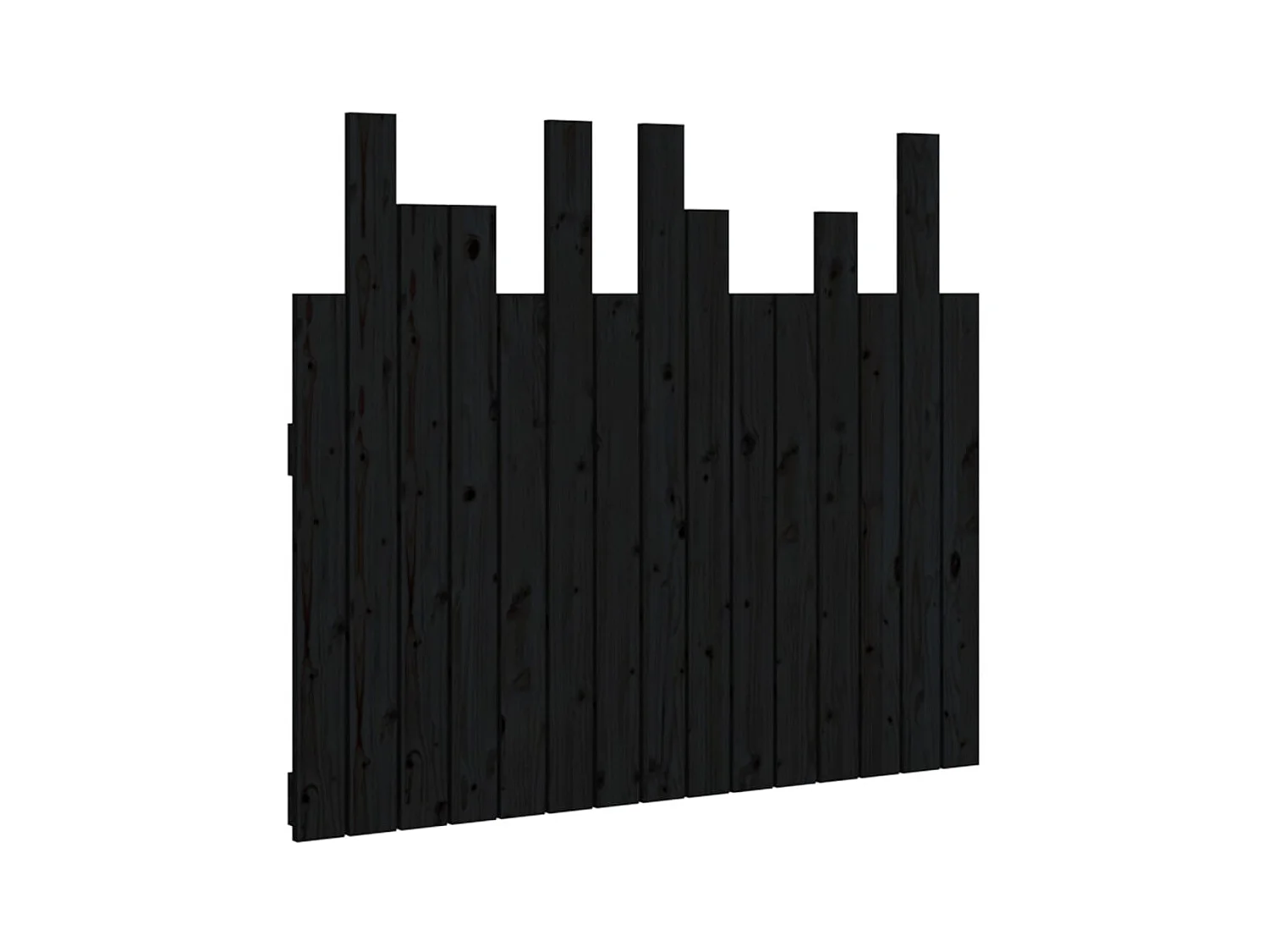 Testiera | Testata del letto da Parete Nera 95,5x3x80 cm in Legno Massello di Pino
