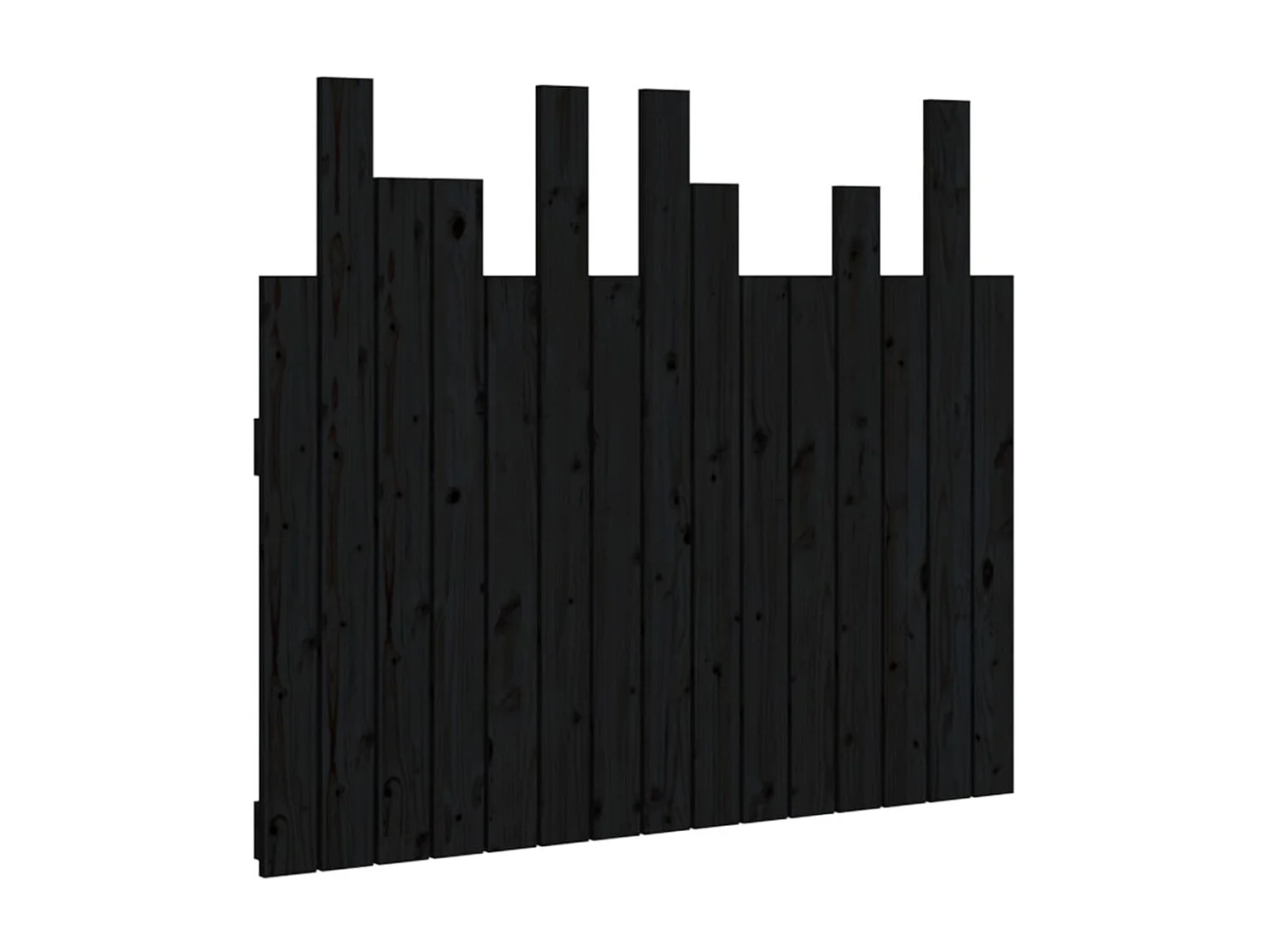 Tête de lit murale Noir 95,5x3x80 cm Bois massif de pin POI28064 BonneVie Meuble