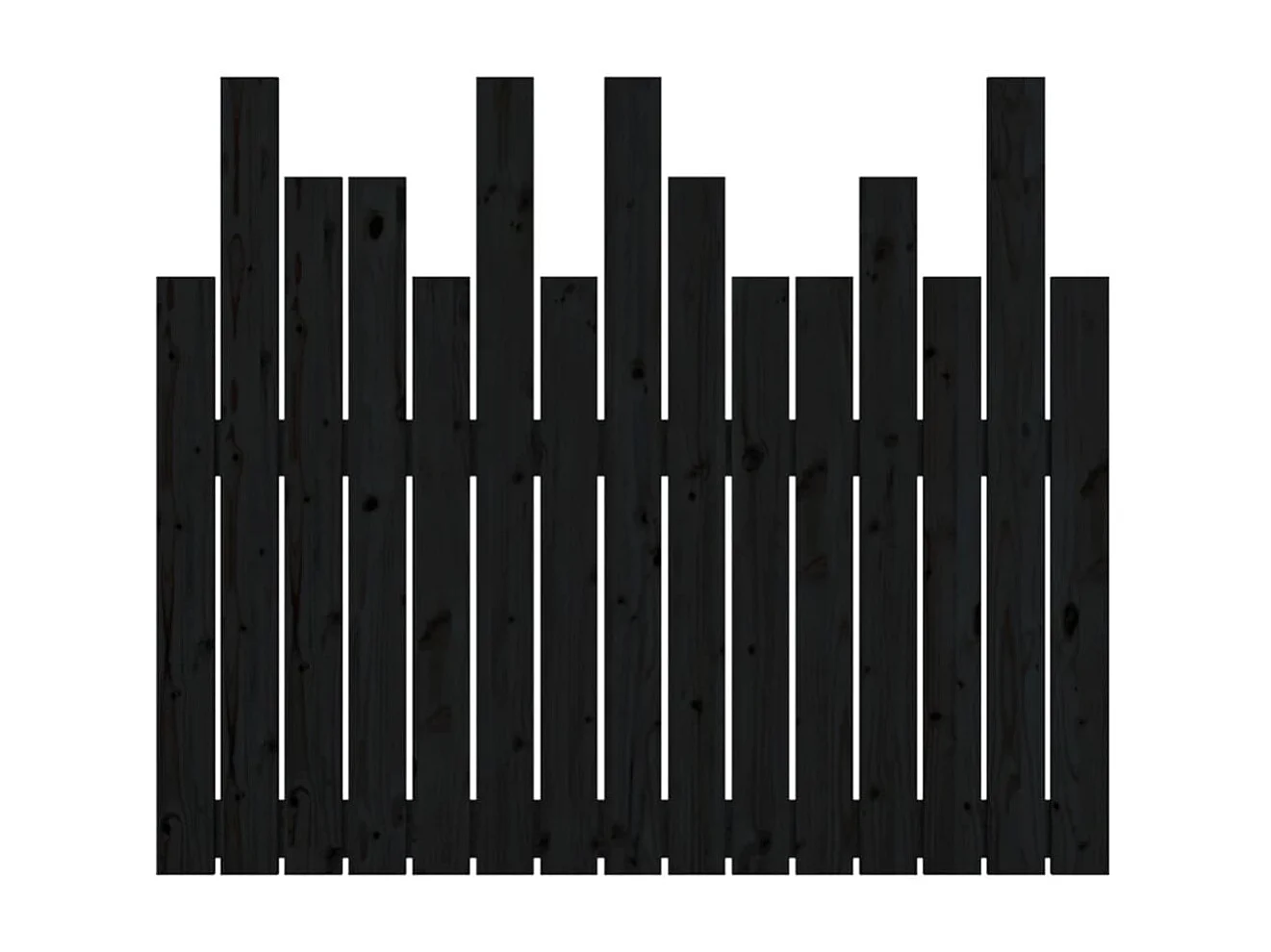 Tête de lit murale Noir 95,5x3x80 cm Bois massif de pin POI28064 BonneVie Meuble