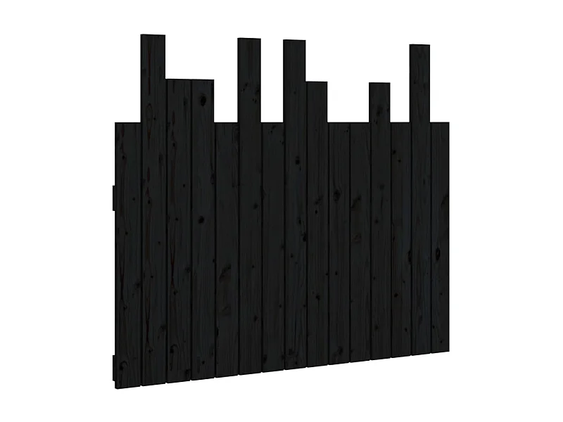 Tête de lit murale Noir 95,5x3x80 cm Bois massif de pin POI28064 BonneVie Meuble