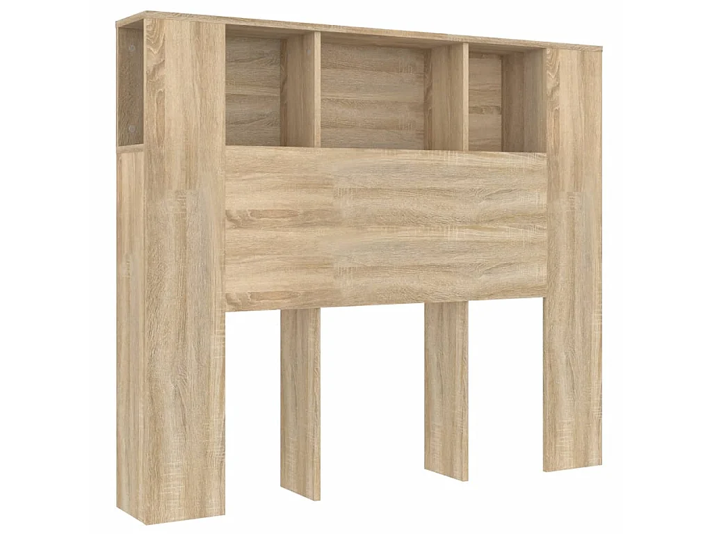 Armoire de tête de lit chêne sonoma 120x18,5x102,5 cm POI77750 BonneVie Meuble