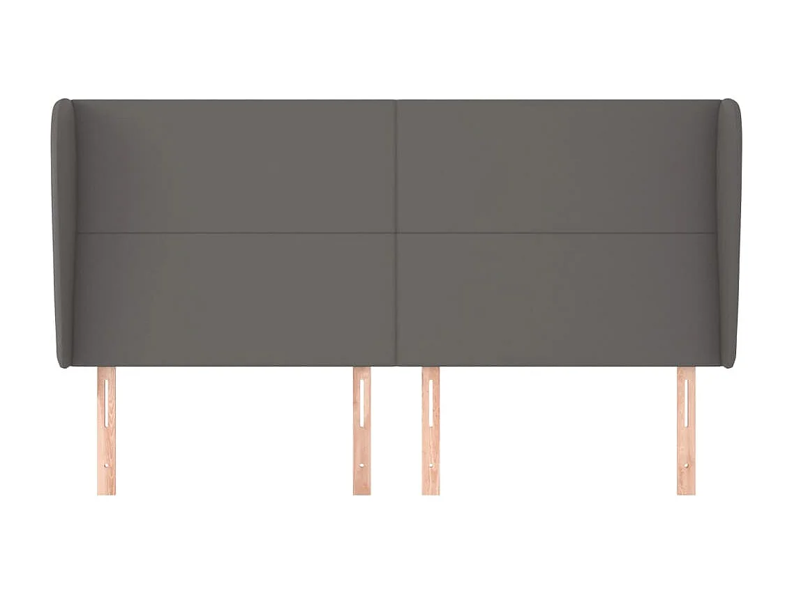 Tête de lit avec oreilles Gris 163x23x118/128 cm Similicuir POI32164 BonneVie Meuble