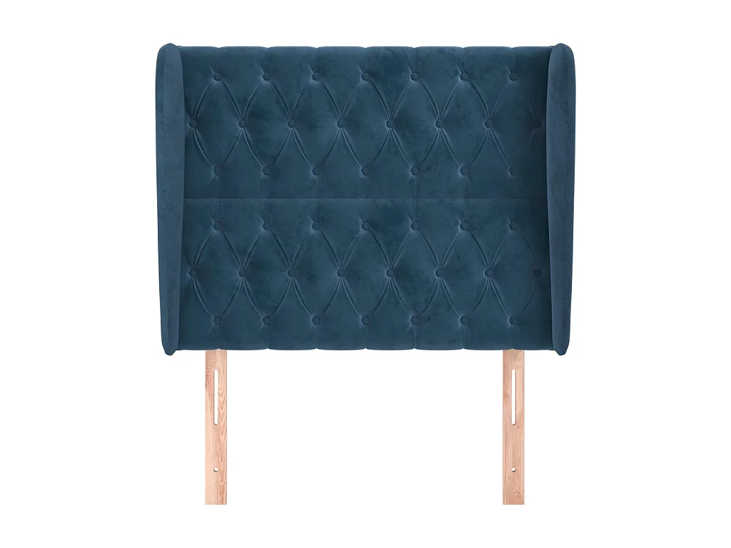 Kopfteil,Bettkopfteil mit Ohren Dunkelblau 103x23x118/128 cm Samt -gkd535364