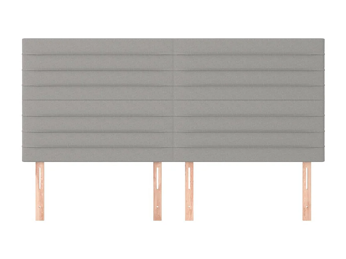 Cabeceira de cama 4 pcs tecido 90x5x78/88 cm cinzento-claro PT729010