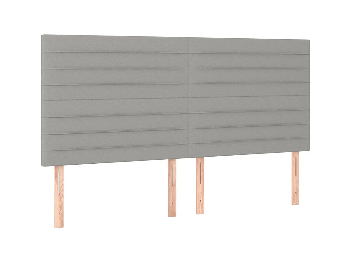 Testiere | Testate del letto 4 pz Grigio Chiaro 90x5x78/88 cm in Tessuto