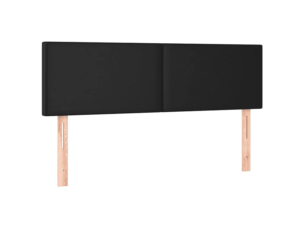 Cabecero con luces LED cuero sintético negro 144x5x78/88 cm ES99797