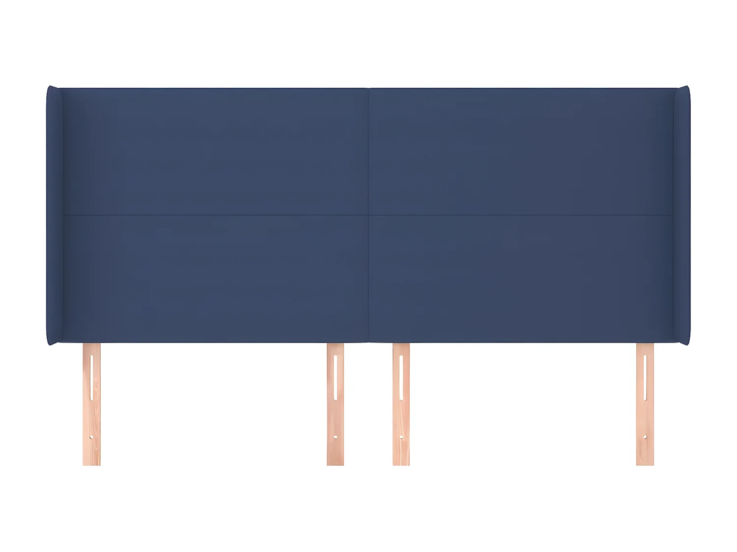 Tête de lit avec oreilles Bleu 183x16x118/128 cm Tissu POI65499 BonneVie Meuble