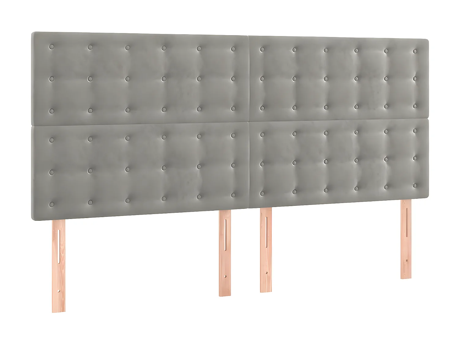 Tête de lit à LED Gris clair 200x5x118/128 cm Velours POI27593 BonneVie Meuble