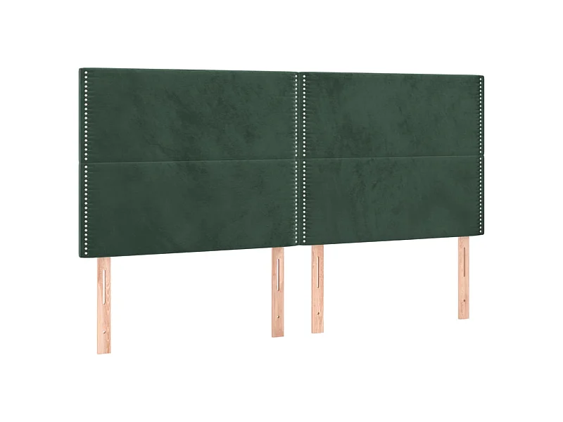 Têtes de lit 4 pcs Vert foncé 100x5x78/88 cm Velours POI42232 BonneVie Meuble