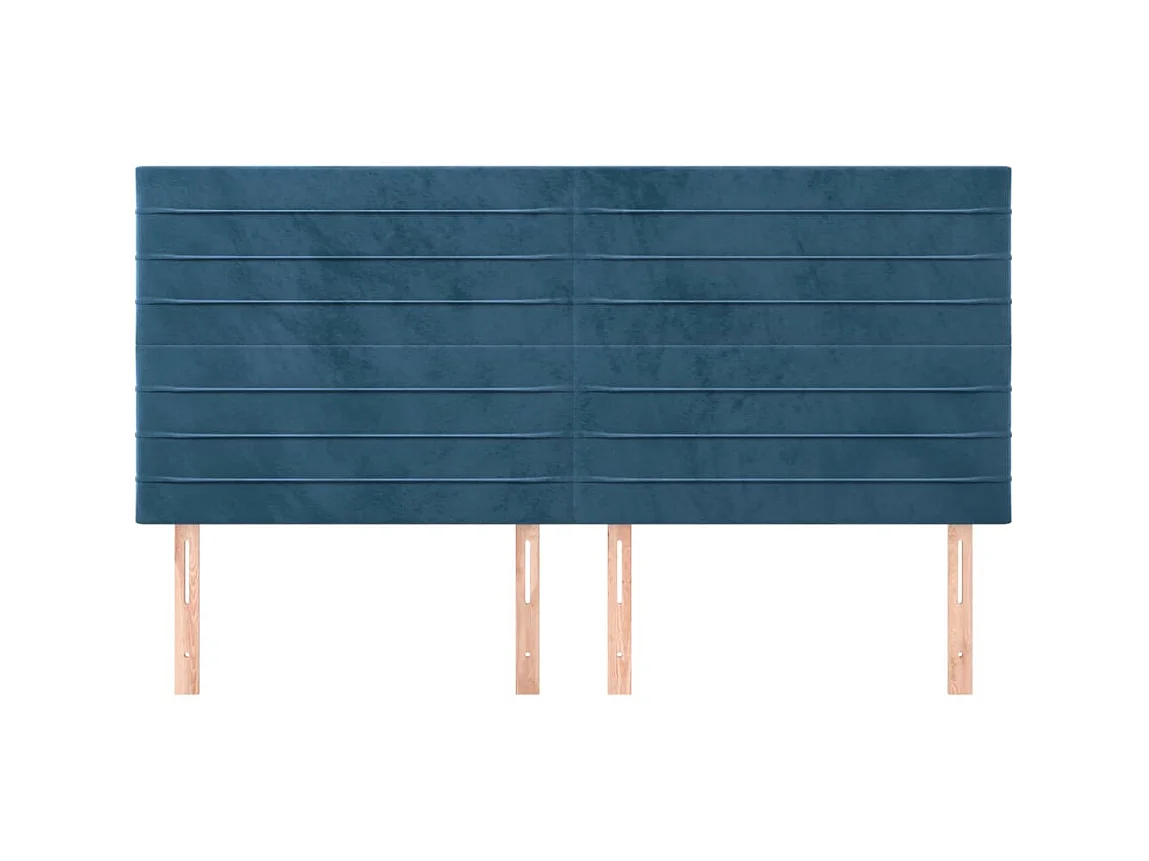 Cabeceros 4 unidades de terciopelo azul oscuro 100x5x78/88 cm ES99633