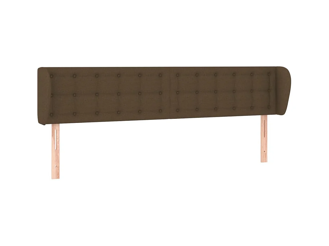 Tête de lit avec oreilles Marron foncé 183x23x78/88 cm Tissu POI64583 BonneVie Meuble