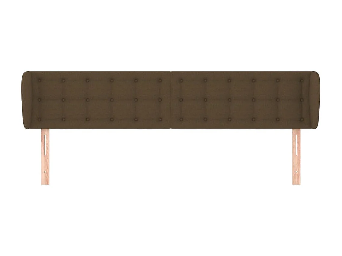 Tête de lit avec oreilles Marron foncé 183x23x78/88 cm Tissu POI64583 BonneVie Meuble