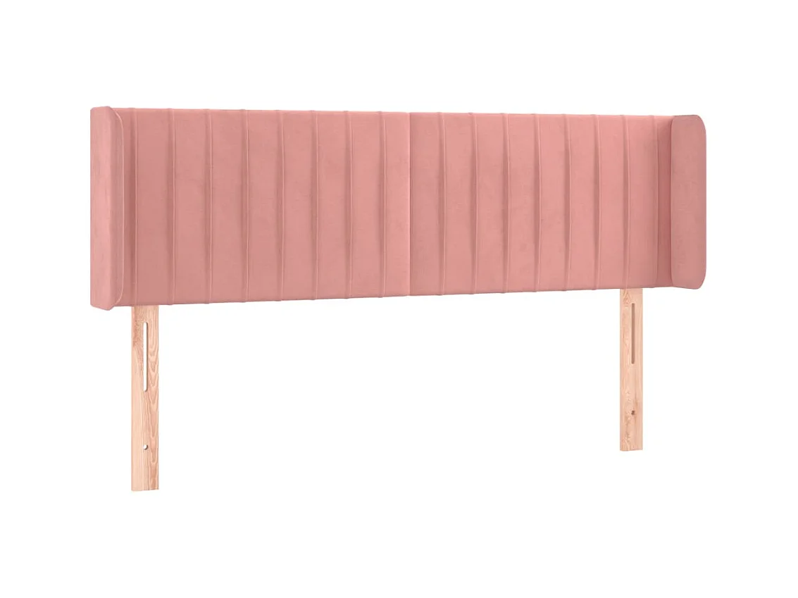 Tête de lit avec oreilles Rose 147x16x78/88 cm Velours POI47799 BonneVie Meuble