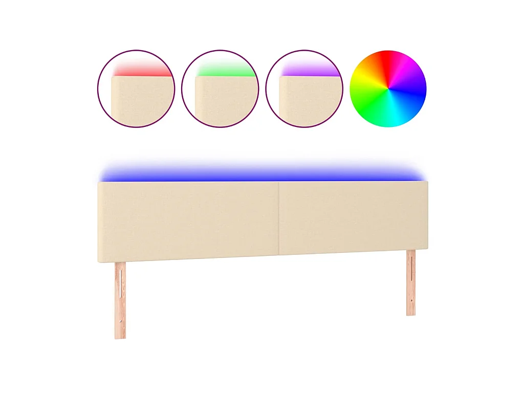 Tête de lit à LED Crème 180x5x78,88 cm Tissu LKC30394 BonneVie Meuble