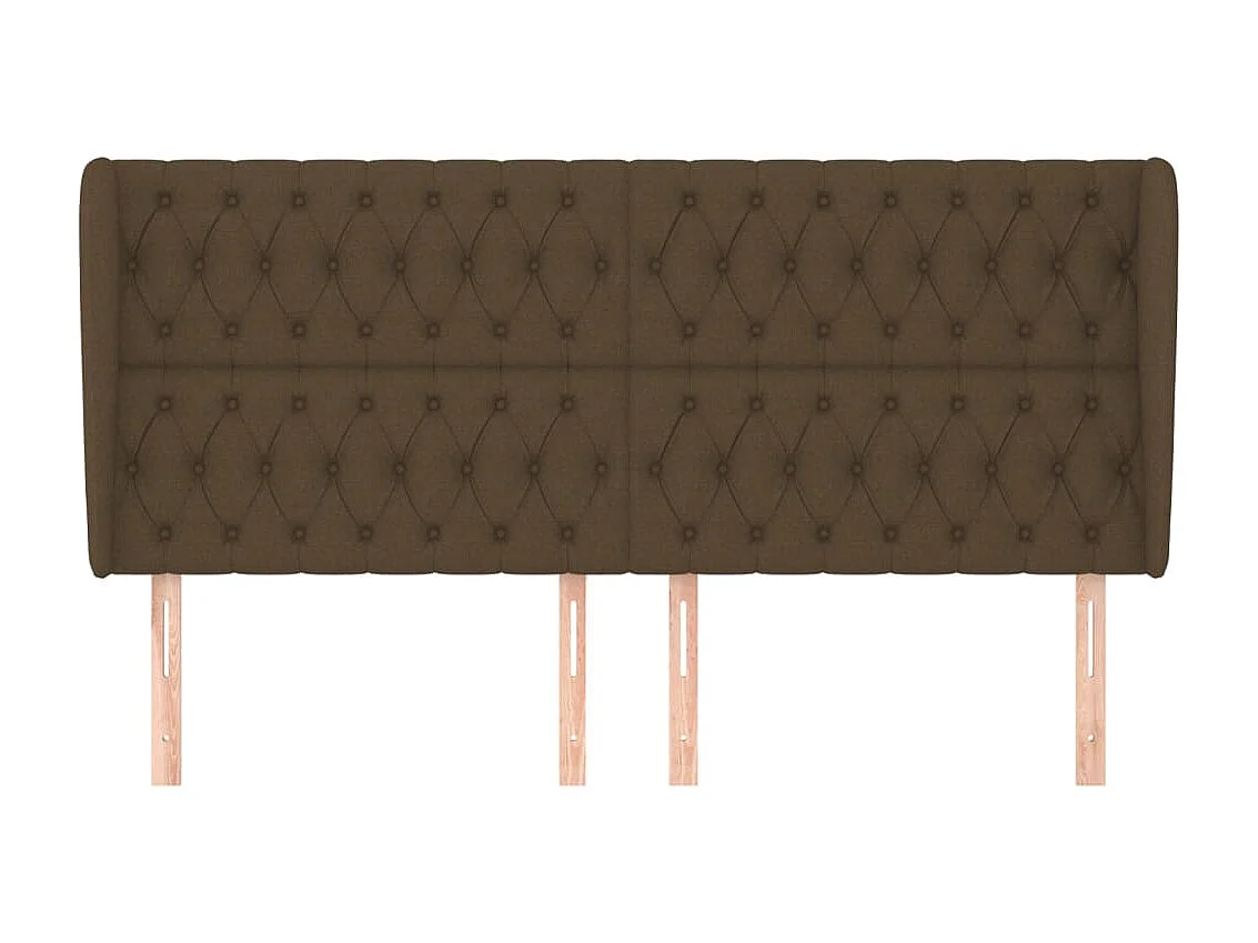 Kopfteil,Bettkopfteil mit Ohren Dunkelbraun 203x23x118/128 cm Stoff -gkd436540