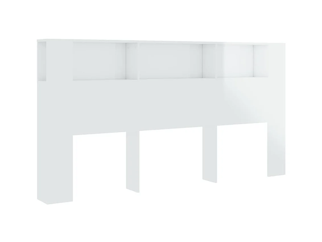 Testiera | Testata del letto con Scomparti Bianco Lucido 200x18,5x104,5 cm
