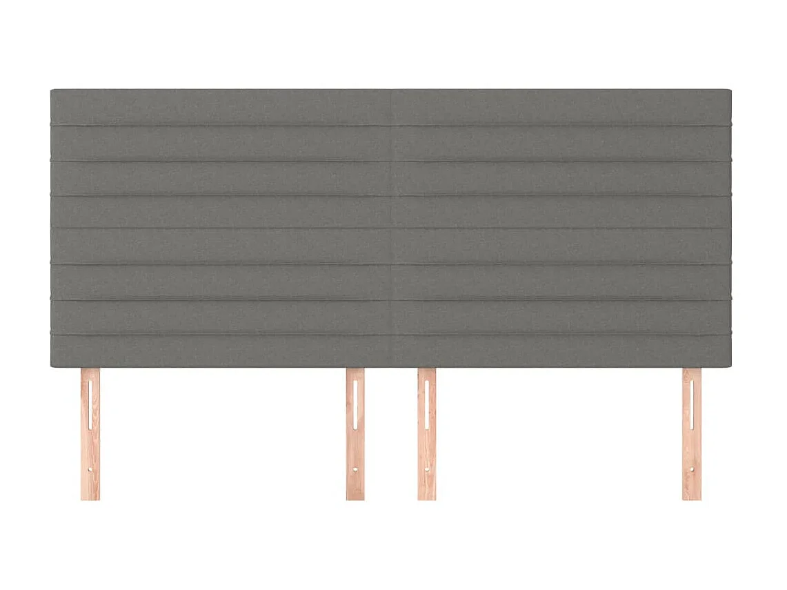 Cabeceros 4 unidades de tela gris oscuro 90x5x78/88 cm ES24810