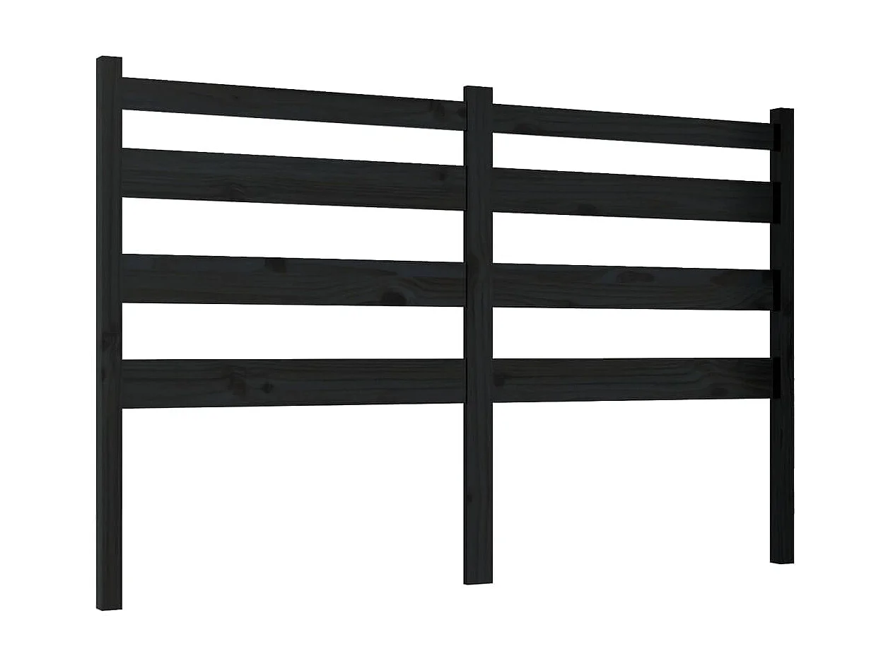 Cabecero de cama madera maciza de pino negro 126x4x100 cm ES79492