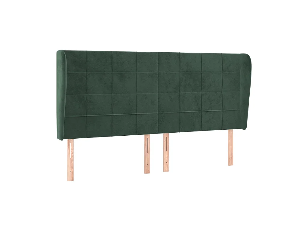 Testiera | Testata del letto ad Orecchio Verde Scuro 183x23x118/128cm in Velluto