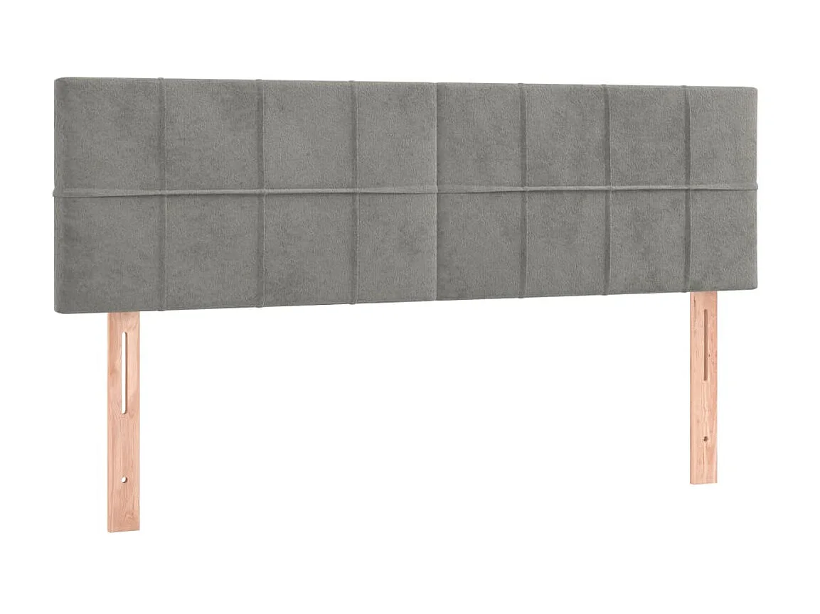 Têtes de lit 2 pcs Gris clair 72x5x78/88 cm Velours POI78595 BonneVie Meuble